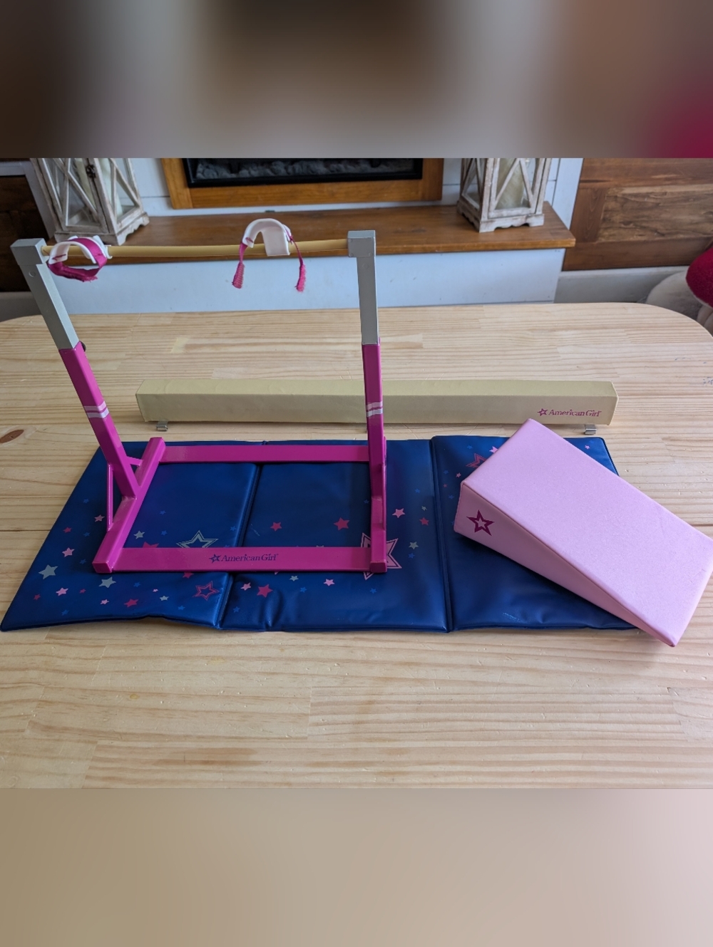 18" American Girl Doll Gymnastic Play Set, Complete Set, Floor Beam/Practice Bar